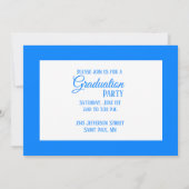Invitation Carton d'invitation de graduation Azure Cap & Leav (Dos)