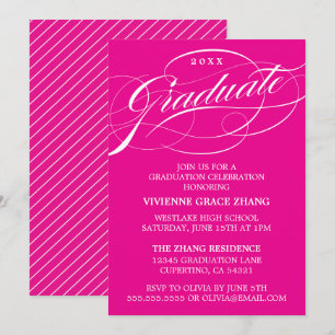 INVITATION CARTON D'INVITATION DE GRADUATION DE PARTIE ÉLÉGAN