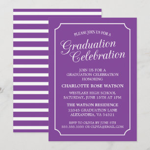 INVITATION CARTON D'INVITATION DE GRADUATION ÉLÉGANT CHIC ET