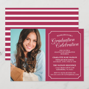 INVITATION CARTON D'INVITATION DE GRADUATION ÉLÉGANT CHIC ET