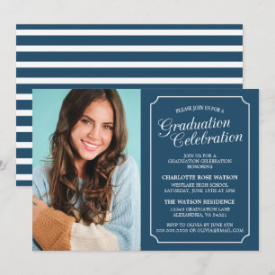 INVITATION CARTON D'INVITATION DE GRADUATION ÉLÉGANT CHIC ET