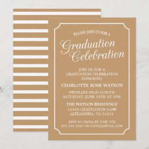 INVITATION CARTON D'INVITATION DE GRADUATION ÉLÉGANT CHIC ET
