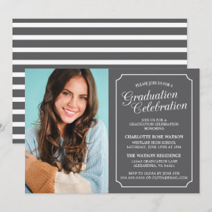 INVITATION CARTON D'INVITATION DE GRADUATION ÉLÉGANT CHIC ET