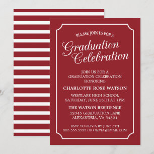 INVITATION CARTON D'INVITATION DE GRADUATION ÉLÉGANT CHIC ET