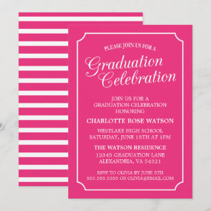 INVITATION CARTON D'INVITATION DE GRADUATION ÉLÉGANT CHIC ET