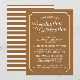 INVITATION CARTON D'INVITATION DE GRADUATION ÉLÉGANT CHIC ET