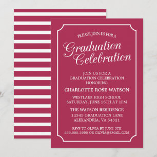 INVITATION CARTON D'INVITATION DE GRADUATION ÉLÉGANT CHIC ET 