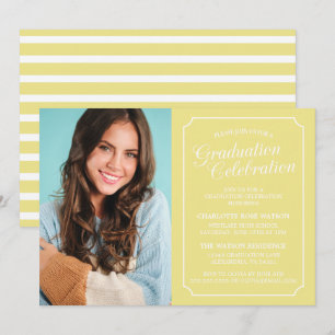 INVITATION CARTON D'INVITATION DE GRADUATION ÉLÉGANT CHIC ET