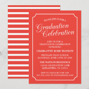INVITATION CARTON D'INVITATION DE GRADUATION ÉLÉGANT CHIC ET