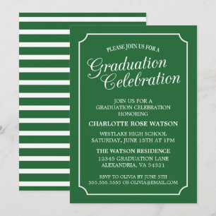 INVITATION CARTON D'INVITATION DE GRADUATION ÉLÉGANT CHIC ET