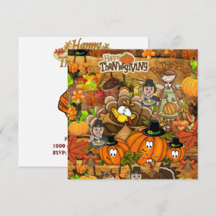 Invitation Carton d'invitation de Jour de Thanksgiving