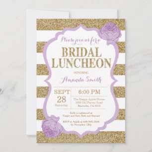 Invitation Carton d'invitation de lunch de mariage violet et 