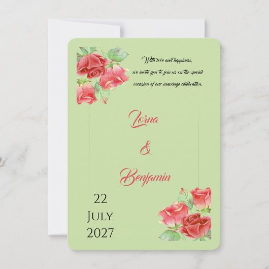Invitation carton d'invitation de mariage (Devant)