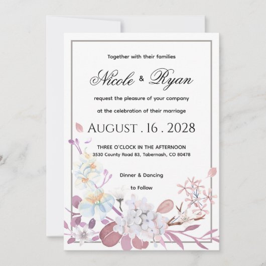 Invitation carton d'invitation de mariage (Devant)