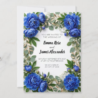 Invitation Carton d'invitation de mariage à bordure de pivoin