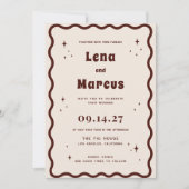 Invitation Carton d'invitation de mariage à bordure ondulée r (Devant)
