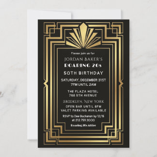 Invitation Carton d'invitation de mariage à cadre doré Art dé