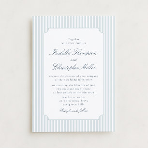 Invitation Carton d'invitation de mariage à cadre et rayure b