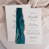 Invitation Carton d'invitation de mariage à code QR Agate Or