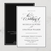 Invitation Carton d'invitation de mariage à code QR avec écri (Devant / Derrière)