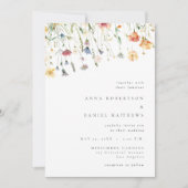Invitation Carton d'invitation de mariage à code QR Fleur sau (Devant)