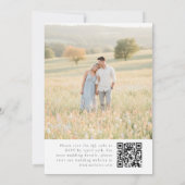 Invitation Carton d'invitation de mariage à code QR Fleur sau (Dos)