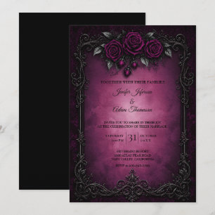 Invitation Carton d'invitation de mariage à dentelle noire vi