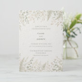 Invitation Carton d'invitation de mariage à feuillage vert sa (Debout devant)
