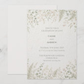 Invitation Carton d'invitation de mariage à feuillage vert sa (Devant / Derrière)