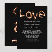 Invitation Carton d'invitation de mariage à fusées d'amour ro (Devant / Derrière)