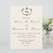 Invitation Carton d'invitation de mariage à initiale couronne (Debout devant)