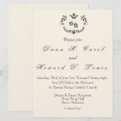 Invitation Carton d'invitation de mariage à initiale couronne (Devant / Derrière)