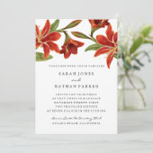 Invitation Carton d'invitation de mariage à la fleur d'amaryl (Debout devant)