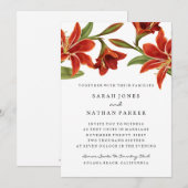 Invitation Carton d'invitation de mariage à la fleur d'amaryl (Devant / Derrière)