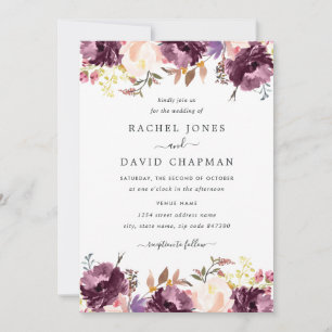 Invitation Carton d'invitation de mariage à la floraison flor