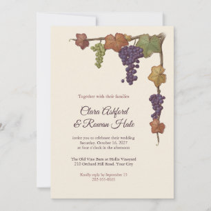 Invitation Carton d'invitation de mariage à la vigne sauvage