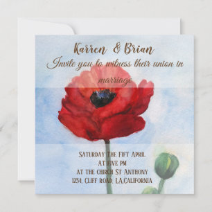 Invitation Carton d'invitation de mariage à l'aquarelle Coque