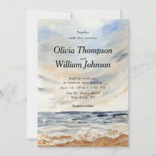 Invitation Carton d'invitation de mariage à l'aquarelle de la