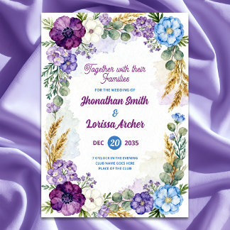 Invitation Carton d'invitation de mariage à l'aquarelle fleur