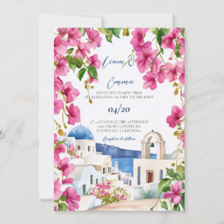 Invitation Carton d'invitation de mariage à l'aquarelle Santo
