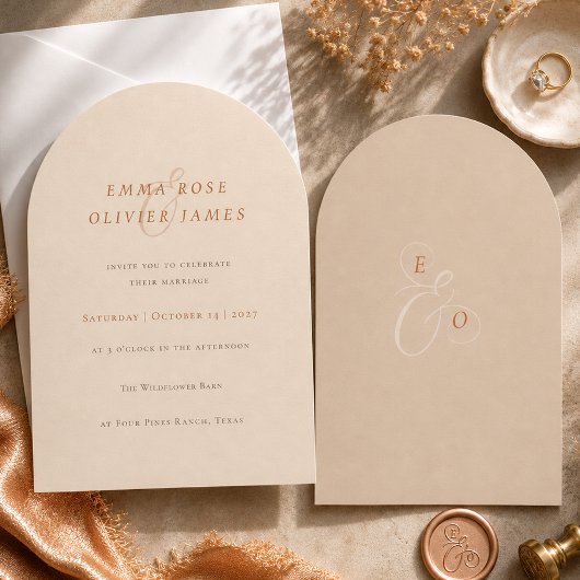 Invitation Carton d'invitation de mariage à l'arche de sable