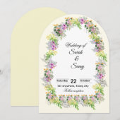 Invitation Carton d'invitation de mariage à l'arche florale r (Devant / Derrière)