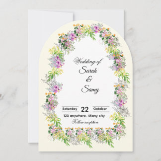 Invitation Carton d'invitation de mariage à l'arche florale r