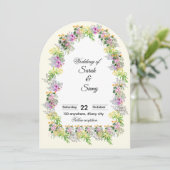 Invitation Carton d'invitation de mariage à l'arche florale r (Debout devant)
