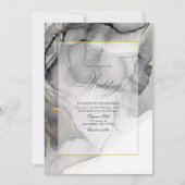 Invitation Carton d'invitation de mariage à l'encre alcooliqu (Devant)