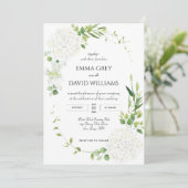 Invitation Carton d'invitation de mariage à l'hydrangea blanc (Debout devant)