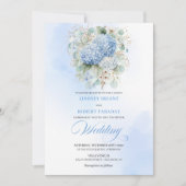 Invitation Carton d'invitation de mariage à l'hydrangea bleu (Devant)