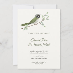 Invitation Carton d'invitation de mariage à l'oiseau Apalis m