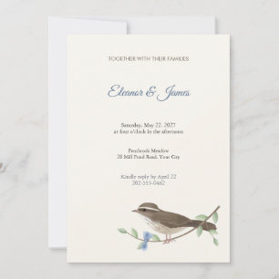 Invitation Carton d'invitation de mariage à l'oiseau chanteur