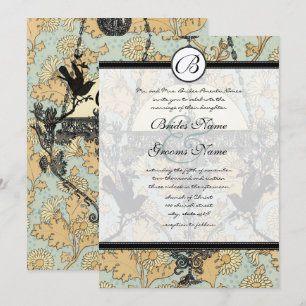 Invitation Carton d'invitation de mariage à lustre en damas d